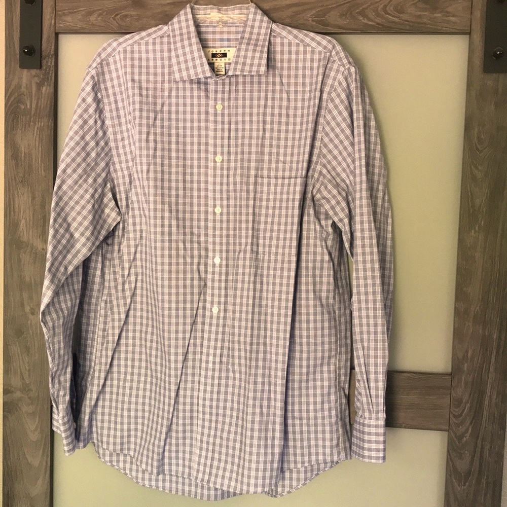 Joseph Abboud Checked Button Down. Size 17 & 34/35 - image 1